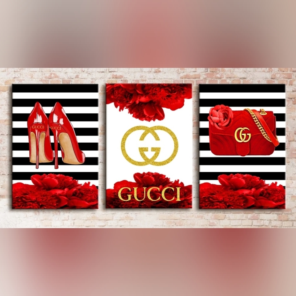 Gucci three piece 8 1/2"x11" Wall Art